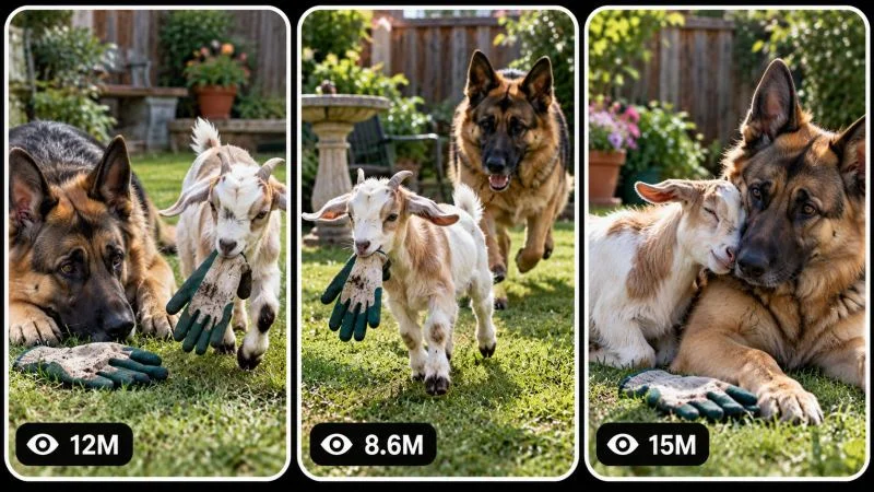 BABY GOAT + GERMAN SHEPHERD VIRAL VIDEO GENERATOR