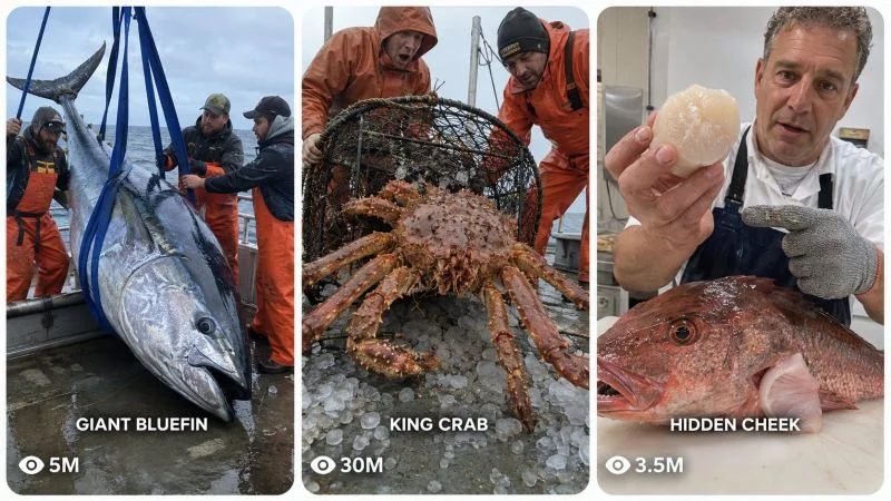 30SEC EXPENCIVE SEAFOOD OCEAN-TO-TABLE TIMELAPSE VIDEO