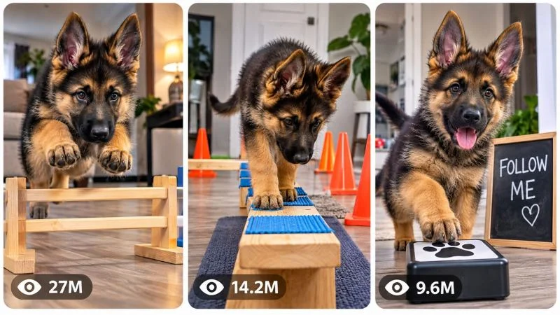 30 sec VIRAL PUPPY CHALLENGE & MINI OBSTACLE UNIVERSE AUTHENTIC SOCIAL VIDEO CONTENT ENGINE