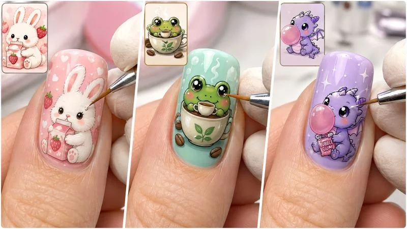 30SEC VIRAL CHARACTER NAIL ART