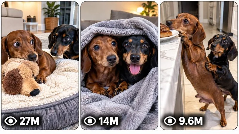 TWO DACHSHUND DOMESTIC RELATIONSHIP COMEDY & WHOLESOME MICRO-STORY VIDEO ENGINE