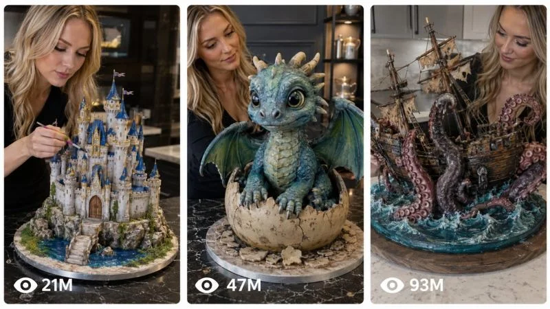 3D SCULPTURAL CAKE TIMELAPSE